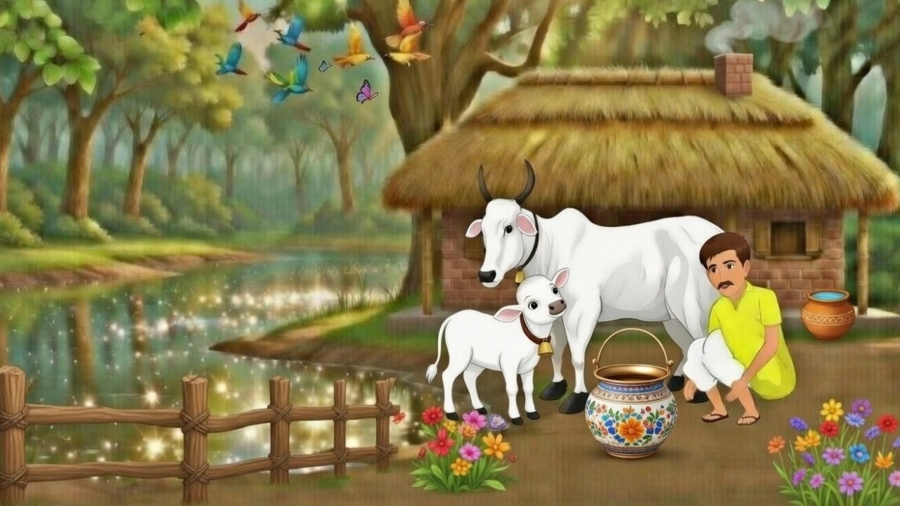 दयालु किसान और उसकी प्यारी गाय 🐄| गरीब किसान और चमत्कारी गाय | हिंदी प्रेरणादायक कहानी #moralstories