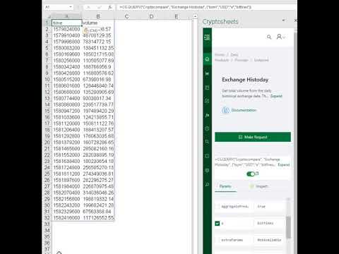 Get CryptoCompare data in Excel and Google Sheets - Exchange Histoday