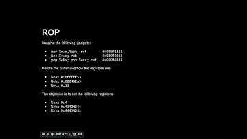 Offensive Computer Security 2014 - Lecture 20 Return Oriented Programming (Hands on)