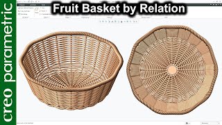 Rib Pattern fruit basket using relation in Creo Parametric