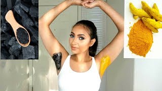 how to remove dark underarms using Activated Charcoal and Turmeric