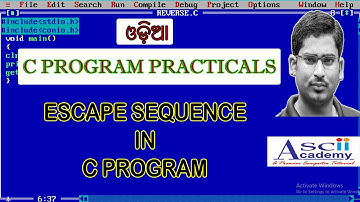 Escape Sequence in C Program || Odia || Rajkumar || C Practicals