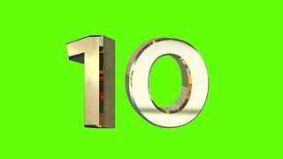 3D Green Screen Gold Numbers 10 ||  NO COPYRIHT