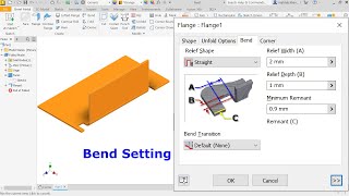 Autodesk Inventor 2023 Sheet metal Bend Setting