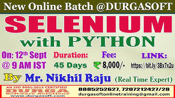 SELENIUM with PYTHON Online Training @ DURGASOFT