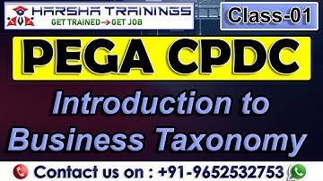 Pega CPDC Class 01 | Introduction to Business Taxonomy |Configuring Business Issue @Harsha Trainings