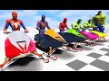 Team Spider-Man VS Team Hulk | Snow Motorbikes Competition #2 (Funny Contest) - GTA V Mods