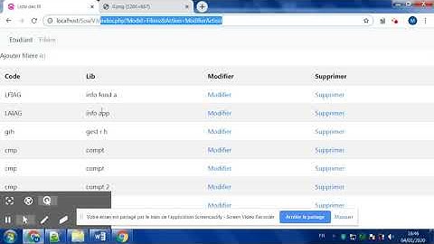 Tp3 MVC Partie4 php mysql crud