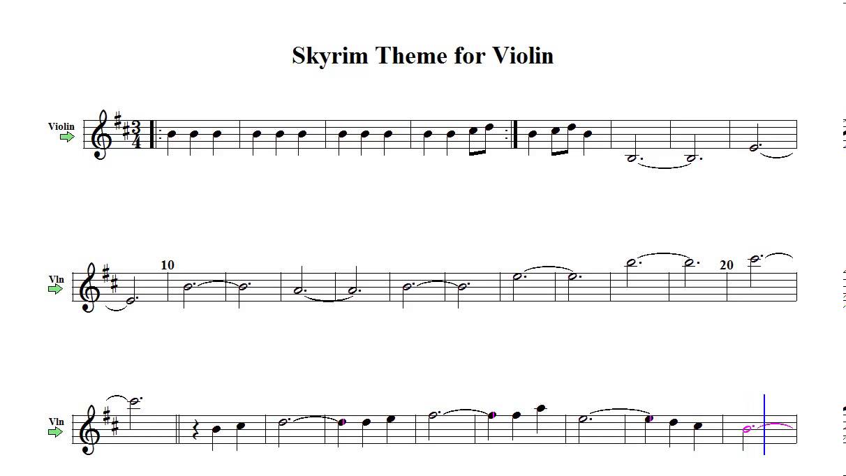 Skyrim Theme for Violin (sheet music) - YouTube