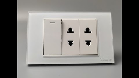 Công Tắc Ổ Cắm Đôi 2 Chấu Âm Tường Mặt Kính Cường Lực TENKO I Tenko.com.vn