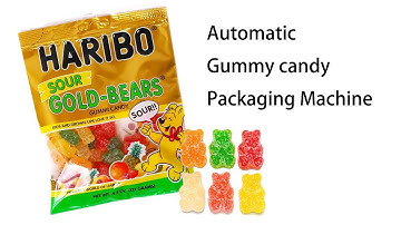 Automatic gummy candy packaging machine, how to weighing and wrapping gummy bear in pouch bags?