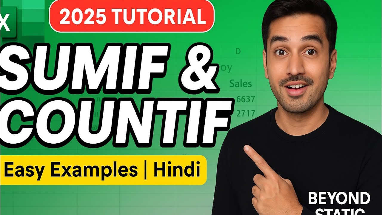👉 Excel SUMIF & COUNTIF Formula Tutorial 2025 in Hindi | Easy Examples ...