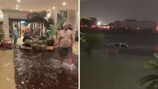 Beaumont Flooding: Floodwaters Swamp Hotel Lobby As Imelda Bears Down