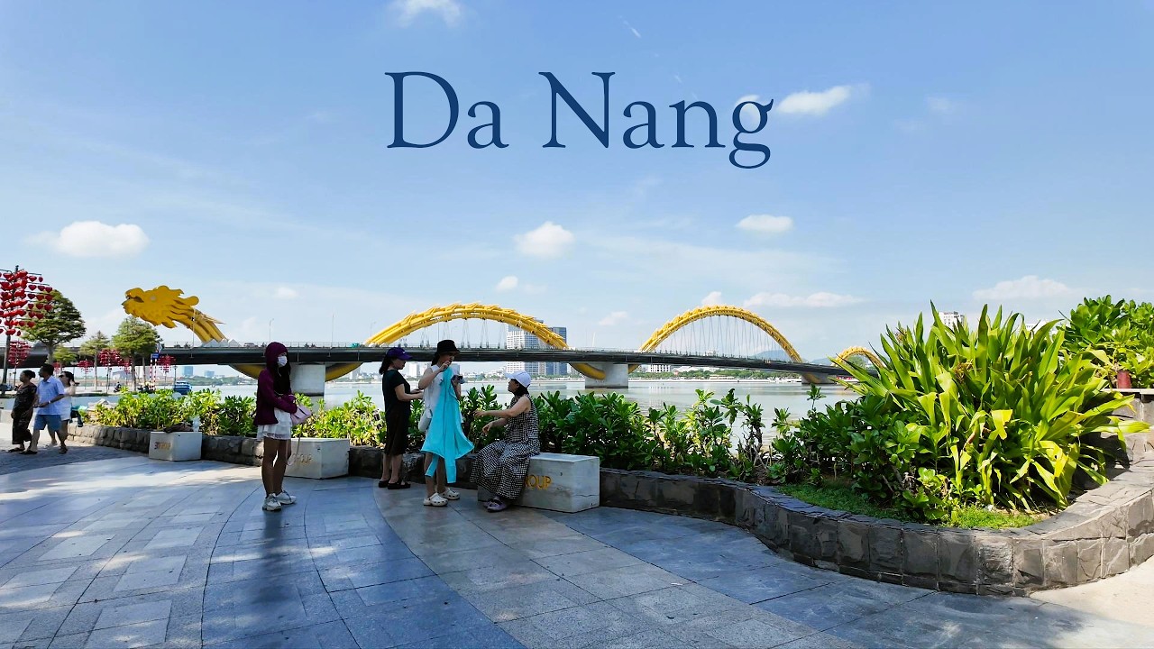 Riverside walk to the Dragon Bridge | Da Nang, Vietnam | 4K