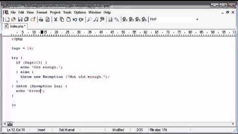 186   try throw catch   PHP Tutorials