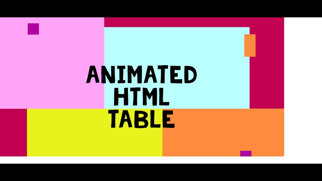 Animated HTML Table | CSS | 10 min - YouTube