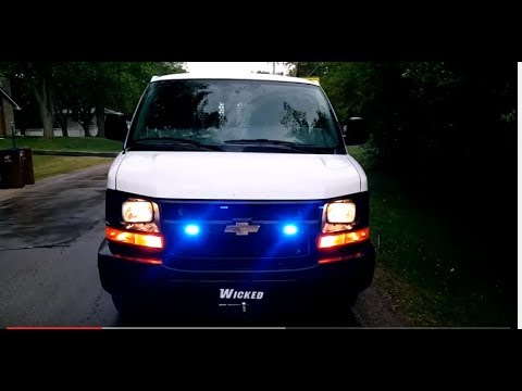 2017 Chevy Express Van Strobe emergency warnings led light package  www.WickedWarnings.com