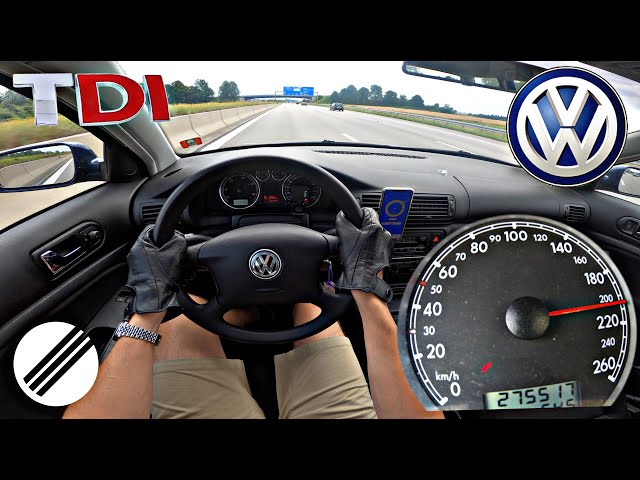 VW PASSAT 1.9 TDI 131HP B5 TOP SPEED DRIVE ON GERMAN AUTOBAHN