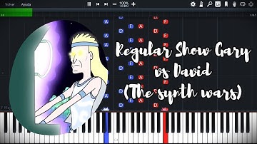 Regular Show Gary vs David (The synth wars) PIANO TUTORIAL SHEET + MIDI #regularshow #piano