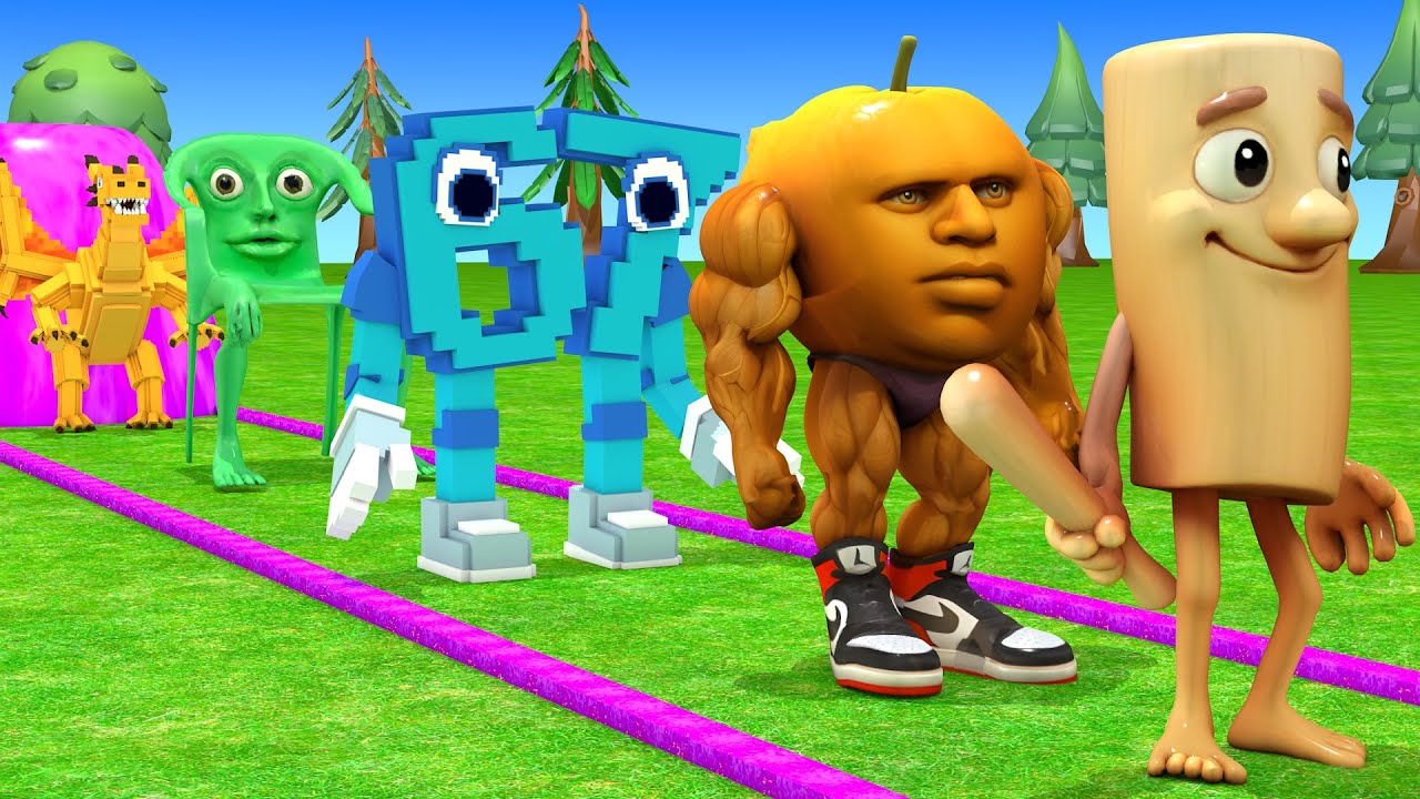 Long Slide Game with Cow Elephant Gorilla Hippopotamus Tiger 3d Animal Game Funny 3d Animals