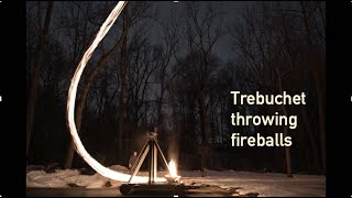 Trebuchet Throwing Balls of Fire ///. Homemade Science with Bruce Yeany