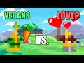 Making vegans fight love in worldbox