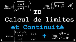 LIMITES ET CONTINUITÉ - Exercices de calcul de limites et d'étude de continuité (à ne pas rater) screenshot 1