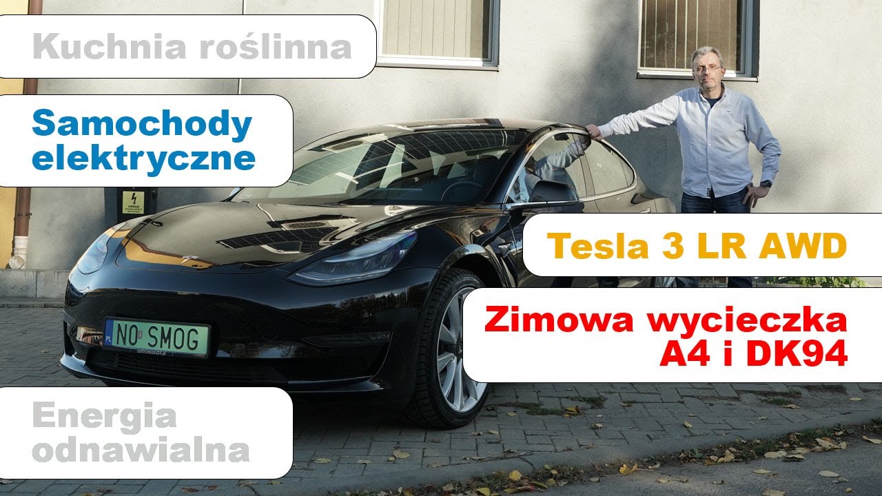 Tesla 3LR AWD śmiga po A4 i DK94 zimą. Jak przebiegła ta podróż (ponad 360km)? Dla mnie była super!