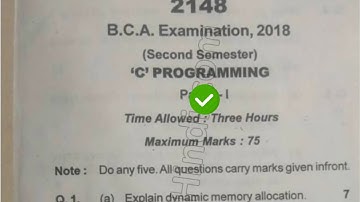 2018 RMLAU BCA 2nd Sem C Programming Question Paper