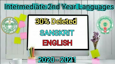 Latest Update, Intermediate 2nd Year Languages// SANSKRIT & ENGLISH// 30% Deleted Syllabus (2020-21)
