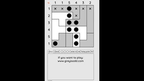 Grey is Odd - Today grids. Solution level 2 6X6 dated 05-24-2024 #logicpuzzles #logicgames  #games