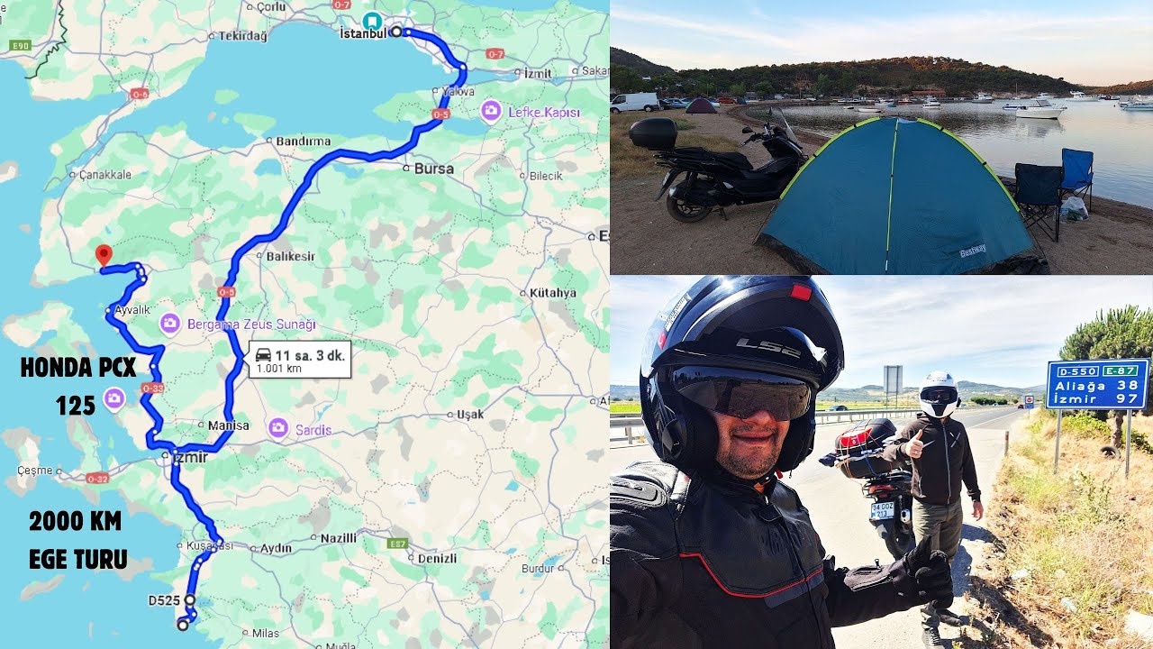 HONDA PCX 125 UZUN YOL EGE TURU 2000 KM !!