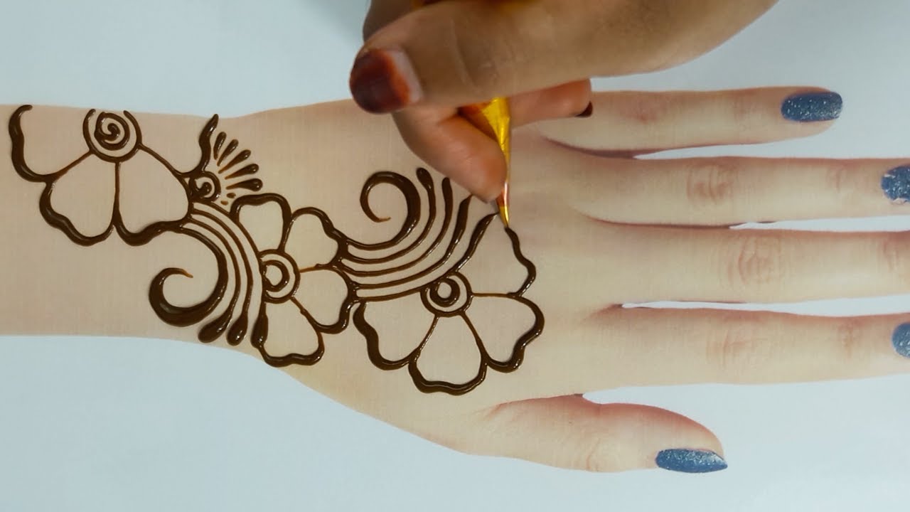 easy mehndi designs for hands - simple henna designs for EID 2020 - YouTube