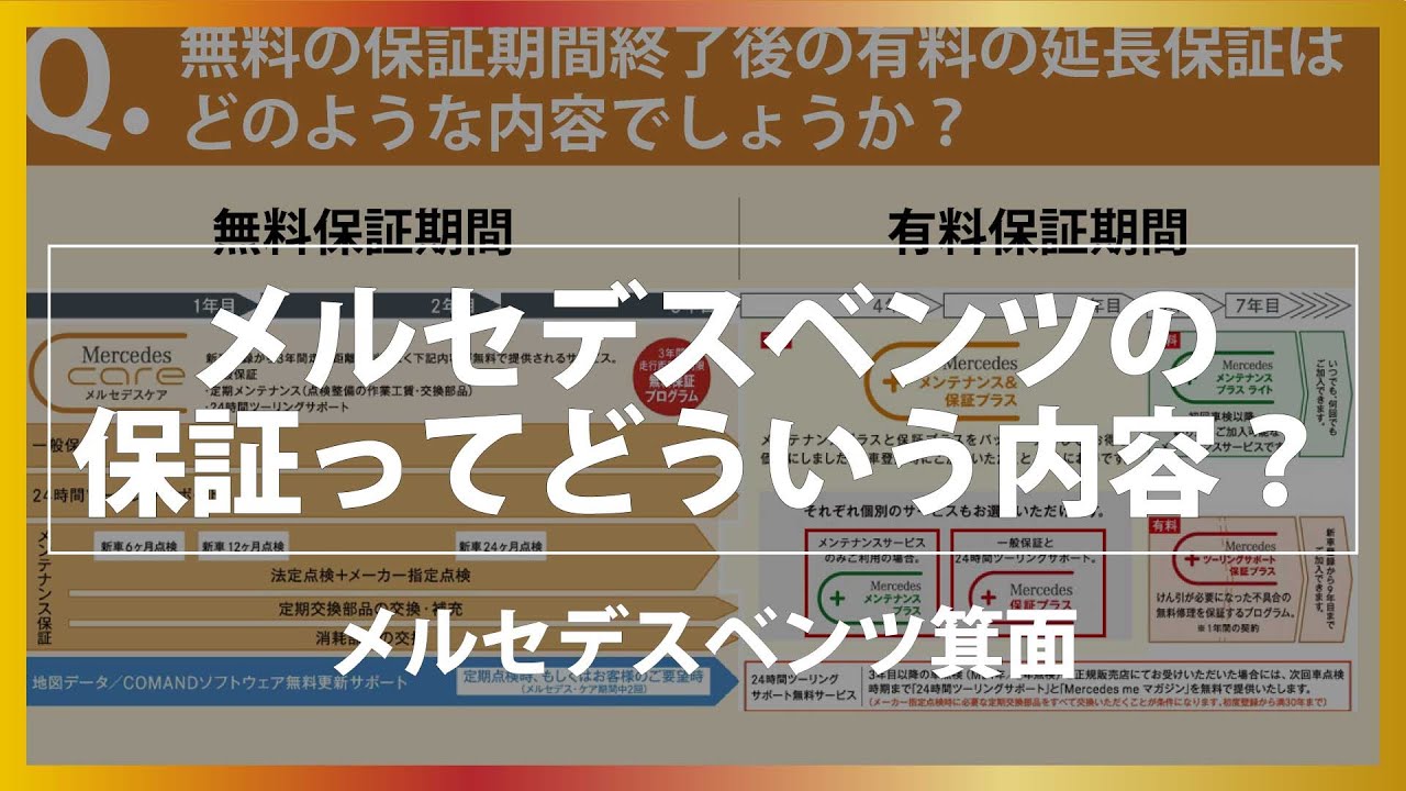 メルセデスベンツ 】メルセデスベンツ 新車購入時の保証ってどういうの