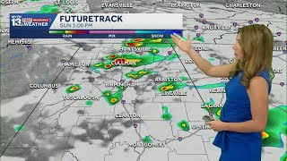 Scattered storms in Alabama's weekend forecast before the humidity drops next week.