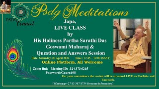 A lecture by HH Partha Sarathi Das Goswami, 5:45pm (SAST) Saturday, 20th April 2024