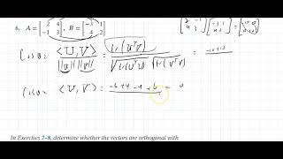 6.2 Angle and Orthogonality in Inner Product Spaces