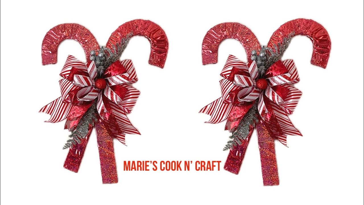 DIY Cardboard Candy Cane Wreath Christmas Decoration YouTube