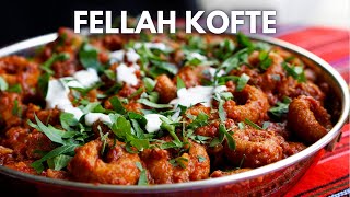 Fellah Kofte, Spicy Bulgur Dumplings in Garlic Tomato Sauce