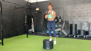 Ipsilateral (Same Side) Single Arm KB Front Rack Lateral Box Step Down