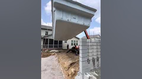 Fiberglass swimming pools are dug/set in one day.   #fiberglasspools  #modernpoolbuild #excavation