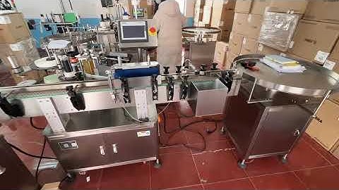 Automatic round bottle labeling machine with inspection and rejection system#labeler