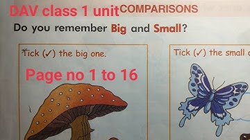 DAV Class 1 maths chapter 1 ।। Class 1 math chapter 1 dav public school ।।Comparision