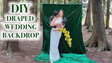 Dreamy DIY Wedding Backdrop From Thrifted $15 Velvet Curtains!!