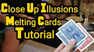 Easy Tutorial, Close Up Illusions. One Card Melts Thru Another Magic Trick Illusion