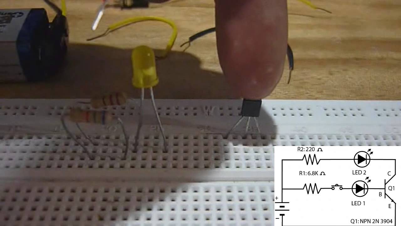 switch a transistor as transistor de YouTube NPN Probador Protoboard: switch a transistor as transistor de YouTube NPN Probador Protoboard: