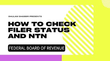 How to check Filer Status | NTN | FBR Online Active Taxpayer Verification |Active Tax Payer List