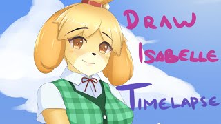 Isabelle drawing timelapse. Animal Crossing