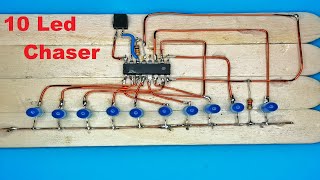 Amazing 4017 IC led chaser / No Arduino / No Ne555
