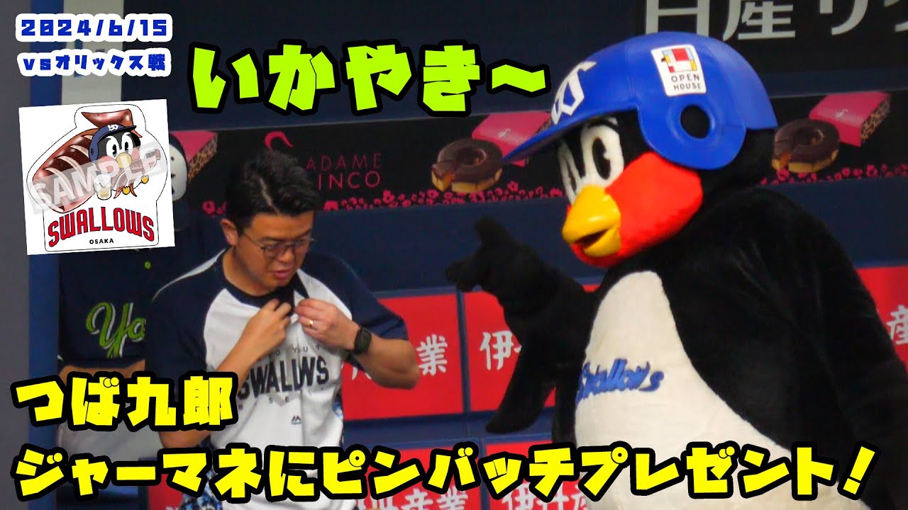 *つばちっち* オーダーページ つば九郎 じゃーまねに大阪燕征ピンバッチをプレゼント! 2024/6